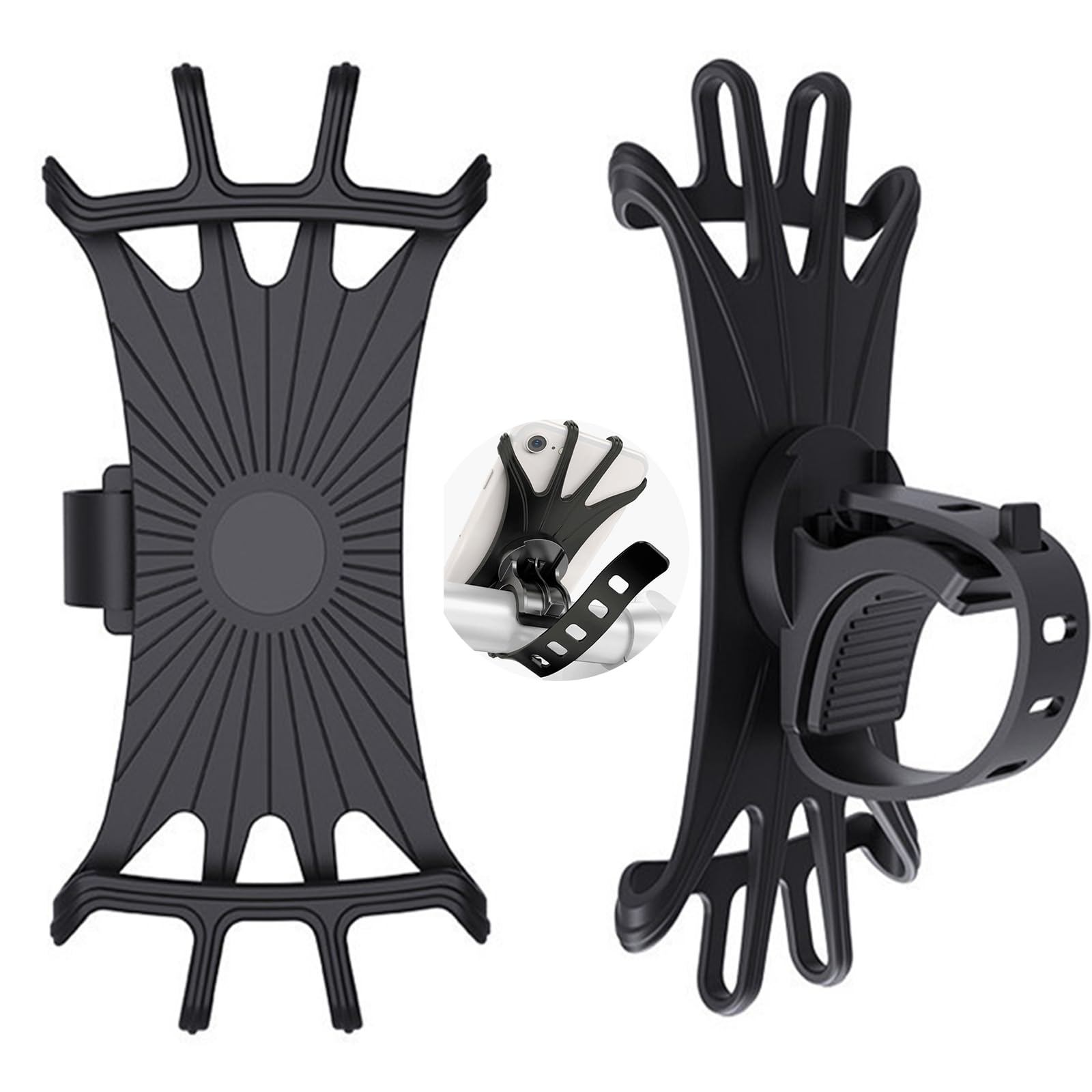 GERUI 2*Handyhalterung Fahrrad,360 Drehung Universal Handyha
