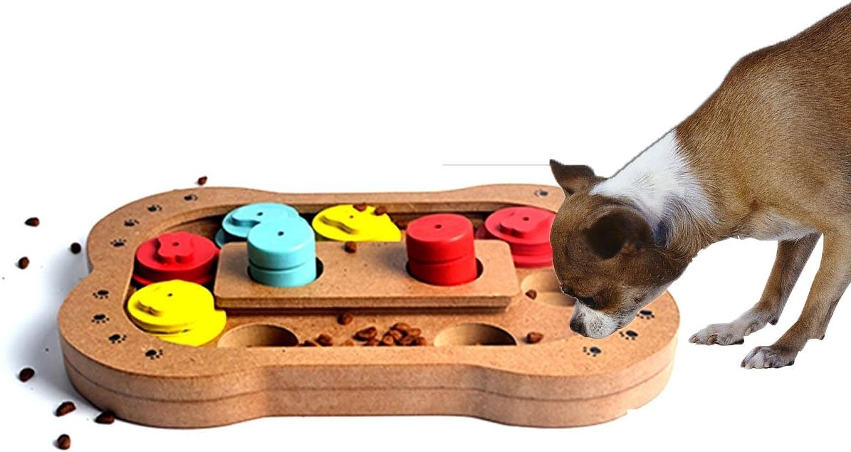 Mdeho Interactive Toys For Dogs and Cats Food Treated Wooden Pet Toys Dog Puzzle
