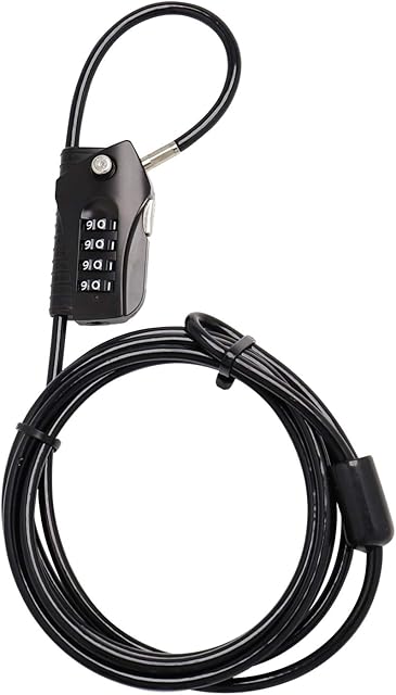 Bosvision Combination Padlock with Security Cable of 2 End Loops (Loop Cable Lock) for Bike, Ski, Camping, Garden, Warehouse and Factory...