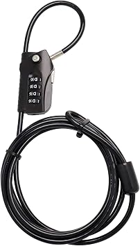 Bosvision 4-Digit Combination Cable Padlock with Double Loops | 67" 200cm security steel cable with 2 loops