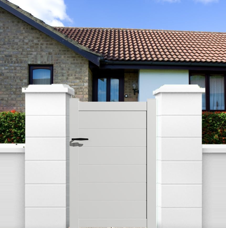 Portillon aluminium battant de jardin pas cher PLEIN 1M50X1M (BLANC RAL 9010)