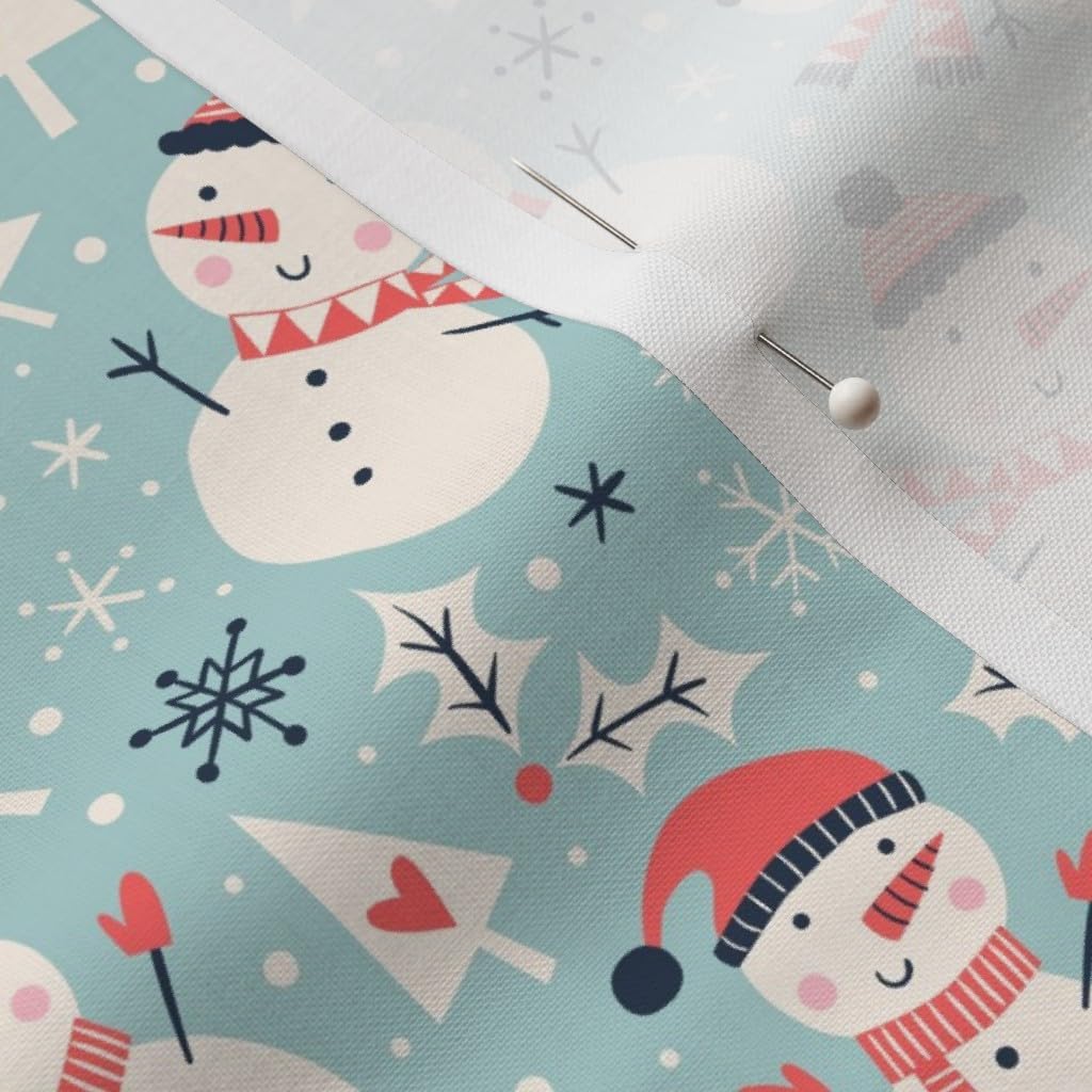 Spoonflower Fabric - Snowman Snowmen Christmas Winter Printed on Petal Signature Cotton Fabric by The Yard - Sewing Quilting Apparel Crafts Decor