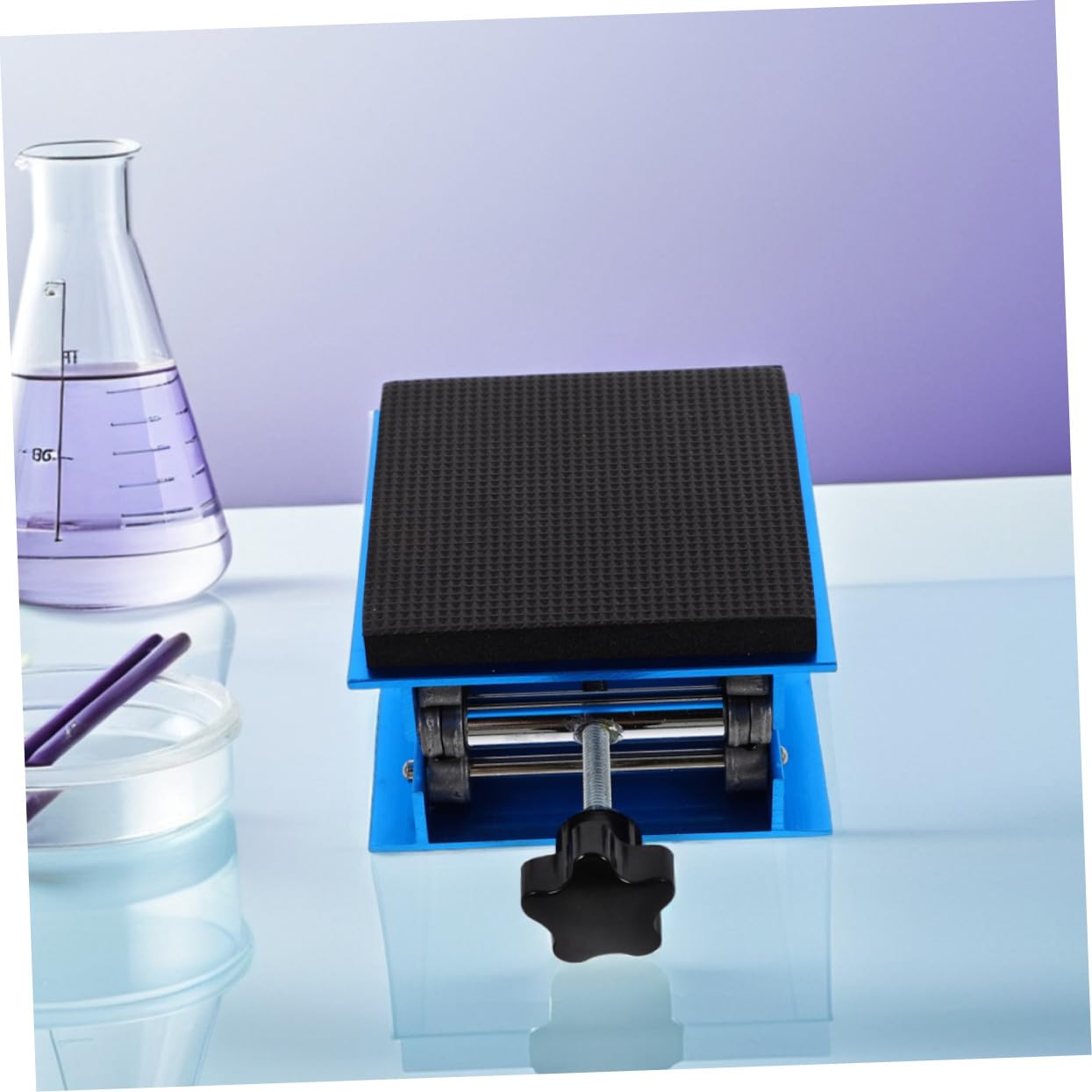 Elevadora de Laboratorio Ajustable de Aluminio con Antideslizante y Esponja Amortiguadora Carga Estática para Uso Carpintería y Equipos Científicos