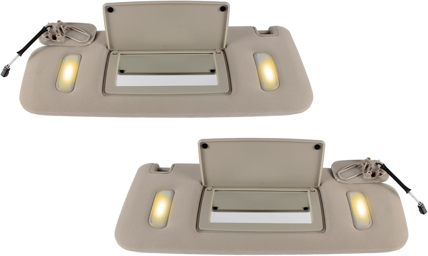 Left Driver and Right Passenger Side Sun Visor Compatible with Chevrolet GMC 2007 2008 2009 2010 2011 2012 2013 2014,Sunvisor Replaces 22850306 22850310(Gray)