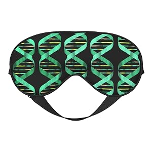 Women Men Sleep Mask DNA-Ribbons Eye Mask with Adjustable Strap Blindfold Blocks Light