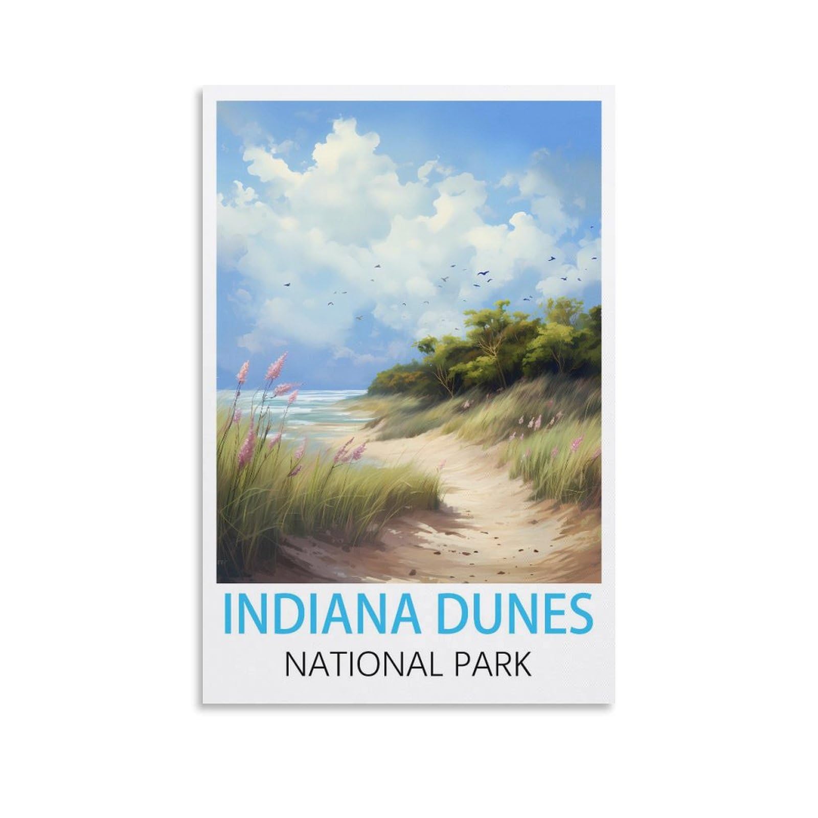 Vintage Metal Tin Signs Indiana Dunes National Park,Cave Signs Art Plaque Poster Wall Decor for Home Kitchen Bar Club Coffee Shop Orchard Decoration 30x30cm