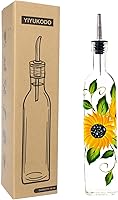 Vista 7 de Botella de vidrio para aceite de oliva pintada a mano, de 500 ml, ideal para aceite y vinagre, de color verde, con vertedores, jarra de decantador