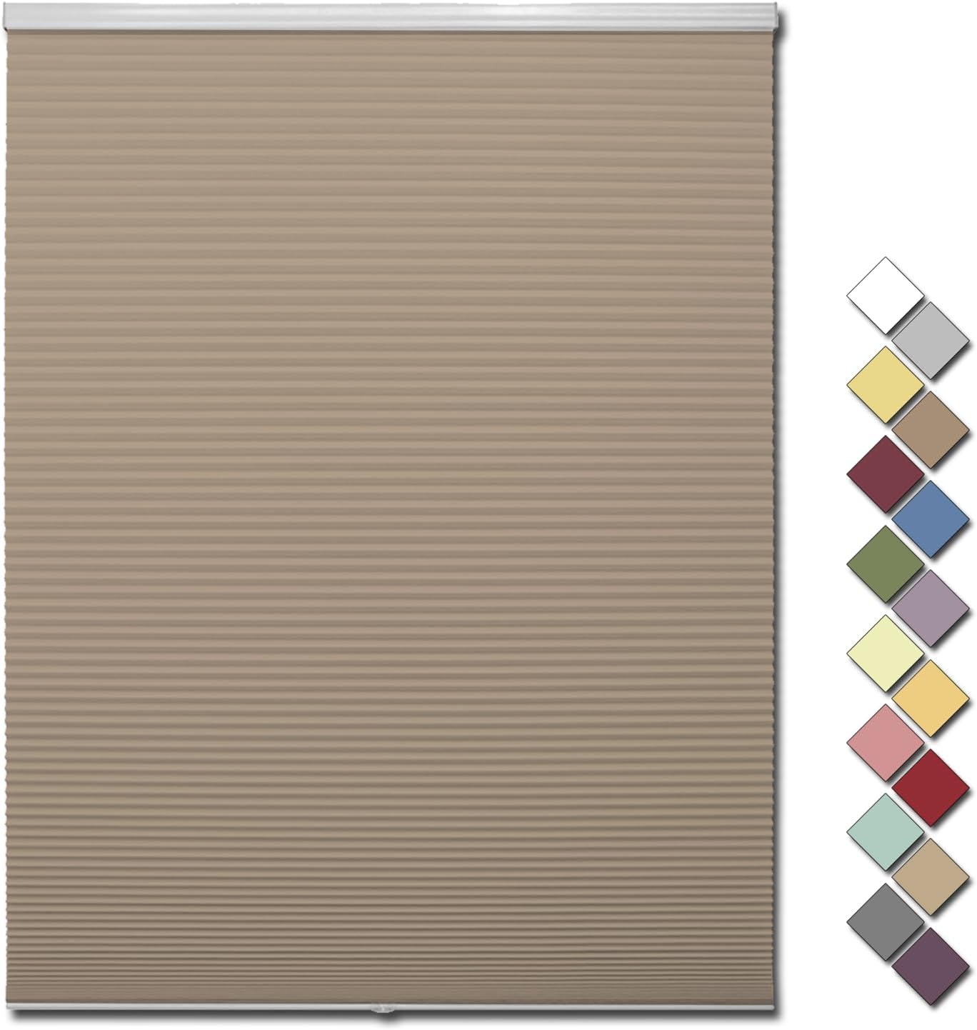 Window Blackout Blinds Room Darkening Shade Cellular Shades for Bedroom, Black Out 99% Light & UV, Thermal Insulated Honeycomb Blinds, Cordless and Easy to Pull Down & Up(Size:Custom Size,Color:A)