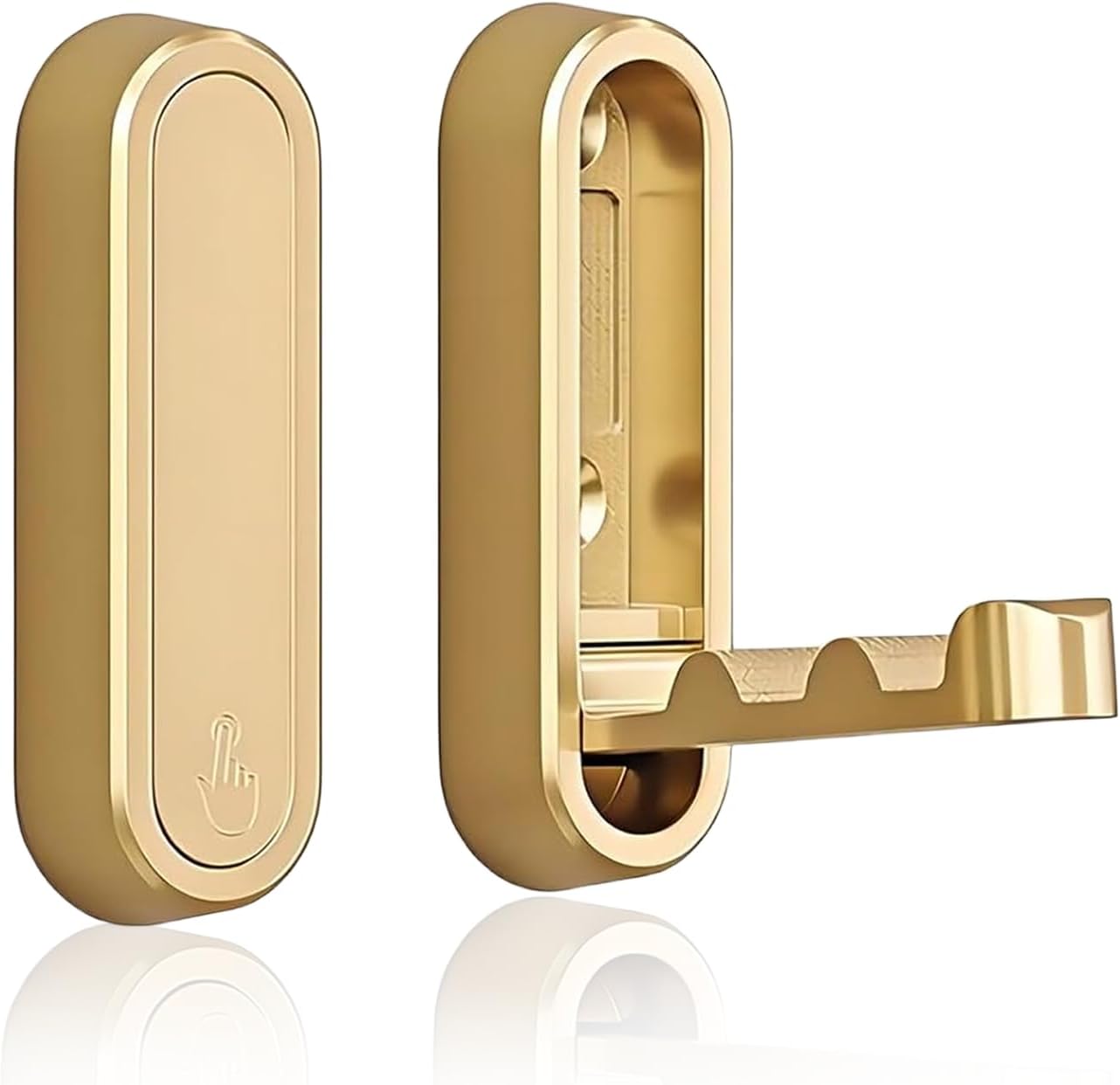 4pack Gold Foldable Wall Hooks, Folding Coat Hooks Wall Mounted, Foldable Plant Hanger, Gold Coat Rack Wall Mount (4, Round)