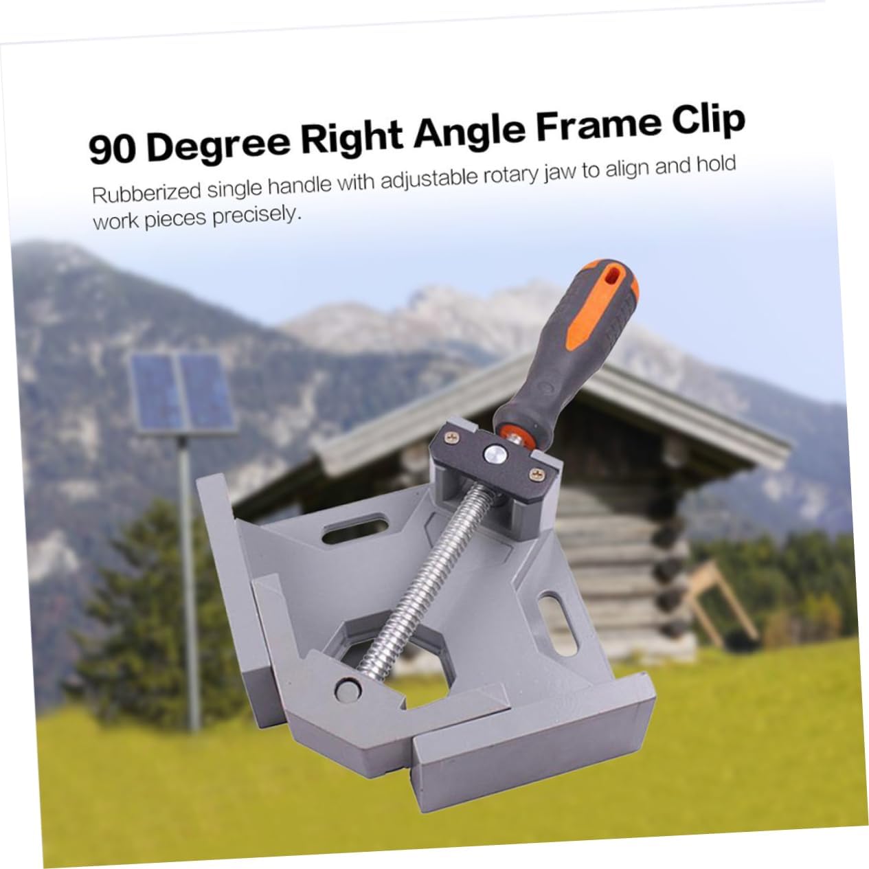 Multi-function Right Angle Clamp for Woodworking Design with Anti-skid Handle Durable Grey Tool for Framing Drilling and Cabinet Making