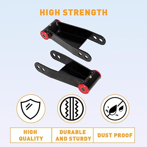 Miniatura 3 de ECOTRIC Grilletes de caída de bajada de 2 a 3 pulgadas compatibles con Ford F150 F-150 2004-2014 Grilletes niveladores traseros ajustables de 2 a 3