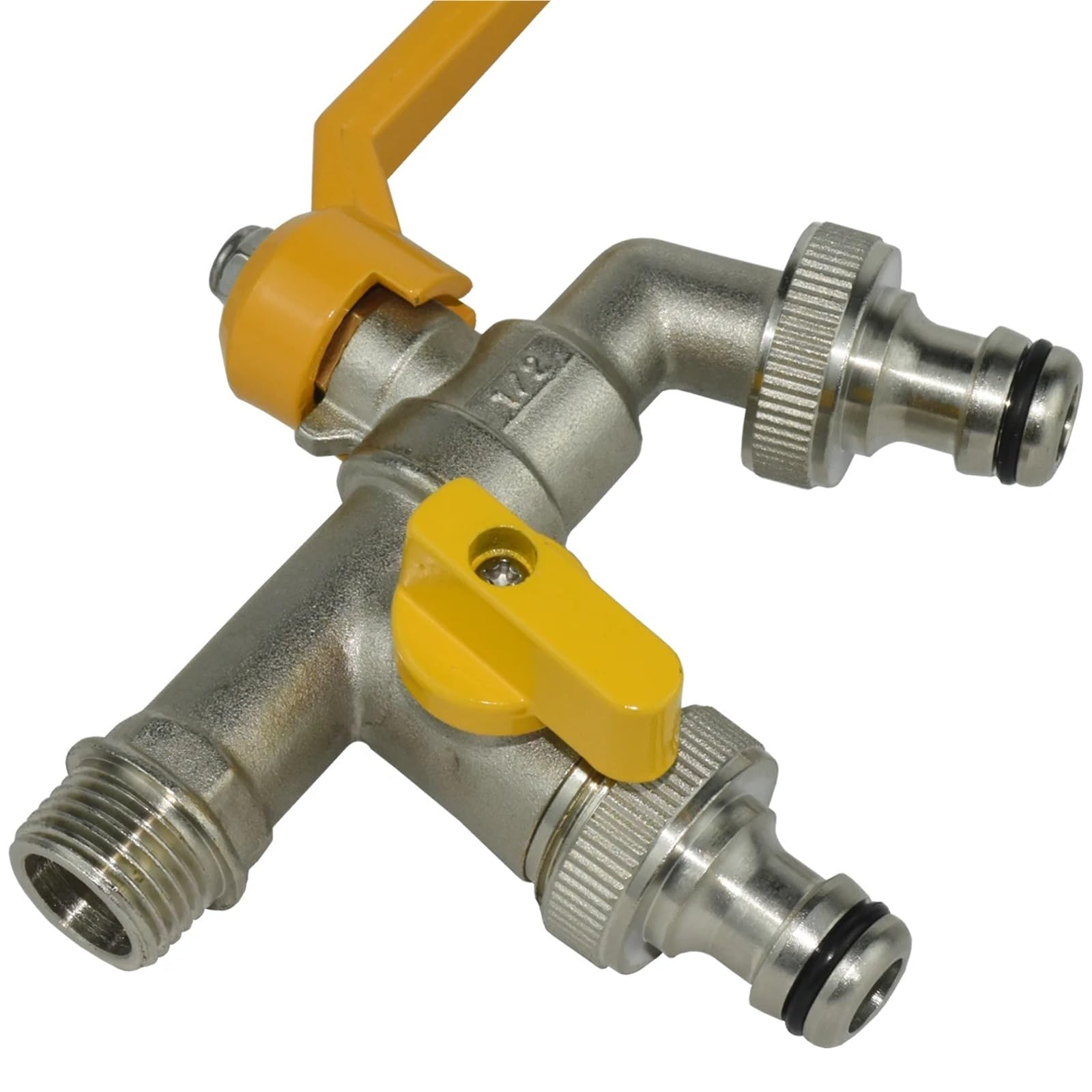Adapter węża ogrodowego do kranu 1/5.1 cm złącze zbiornika na wodę 2-drożny 1-drożny irygat mosiężny zawór kulowy wymienny złączka zawór kulowy (J-1 szt.)