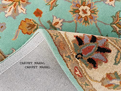 Image of Carpet Mahal Export Quality Handmade Tuffted Pure Woollen Carpet for Living Room Bedroom Size 5 x 7 feet (150X210 Cm) Color-Multi