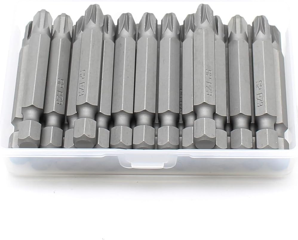 TMAX 25 pc PZ3 Pozi #3 Screwdriver Impact Ready 2 Inch Length Insert Bits Hex Shank with Quick Release Slot