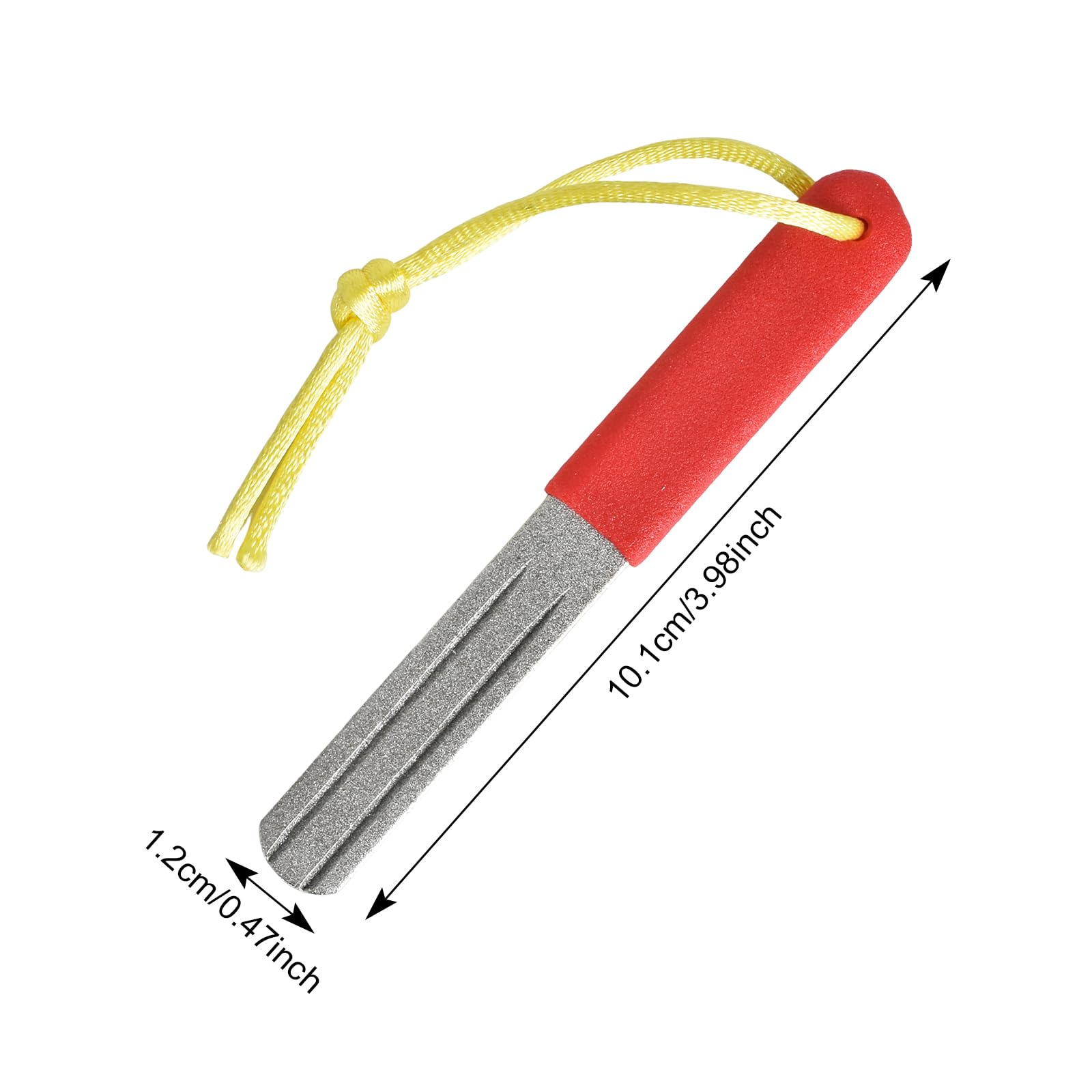 Aiguiseur Hameçon 1 Pièce Aiguiseur Couteaux Portable, Hameçon De Pêche Affûteur, Pierre À Aiguiser Pour Hameçon, Pierre À Aiguiser Diamant Double Face, Avec Poignée Et Suspension, Grain Fin Et Moyen