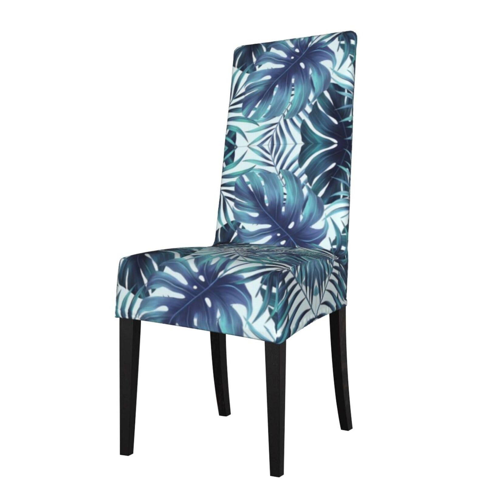YYHHAOFA Tropical Palm Leaves Prints Protection Cover for Dining Chair - Stretch Slipcovers, Easy Refresh for Your Dining Room & Event Decor