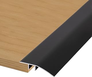 Aluminum Floor Transition Threshold Strip Wood to Tile, 36 inch Doorway Thresholds Reducer Trim Strips for Vinyl Laminate Flooring, Matte Black Carpet Edging Cover Door Bar