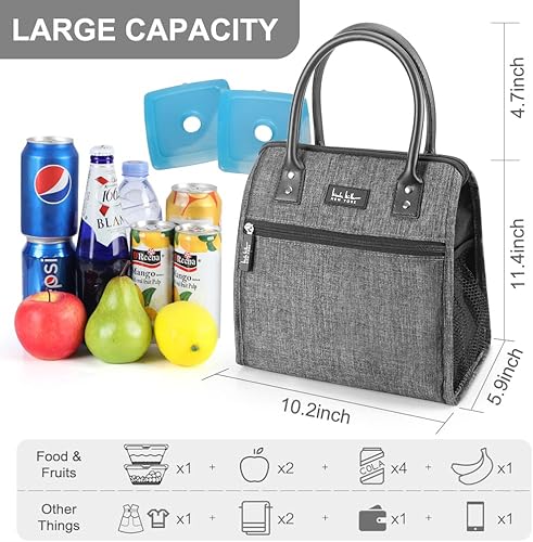 Miniatura 3 de Nicole Miller - Bolsa térmica para el almuerzo, bolsa térmica suave de gran apertura, bolsa de hielo para alimentos con soporte para botellas de