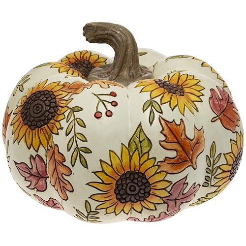 Boston International Fall Autumn Harvest Thanksgiving Décor Tabletop Carved Pumpkin,