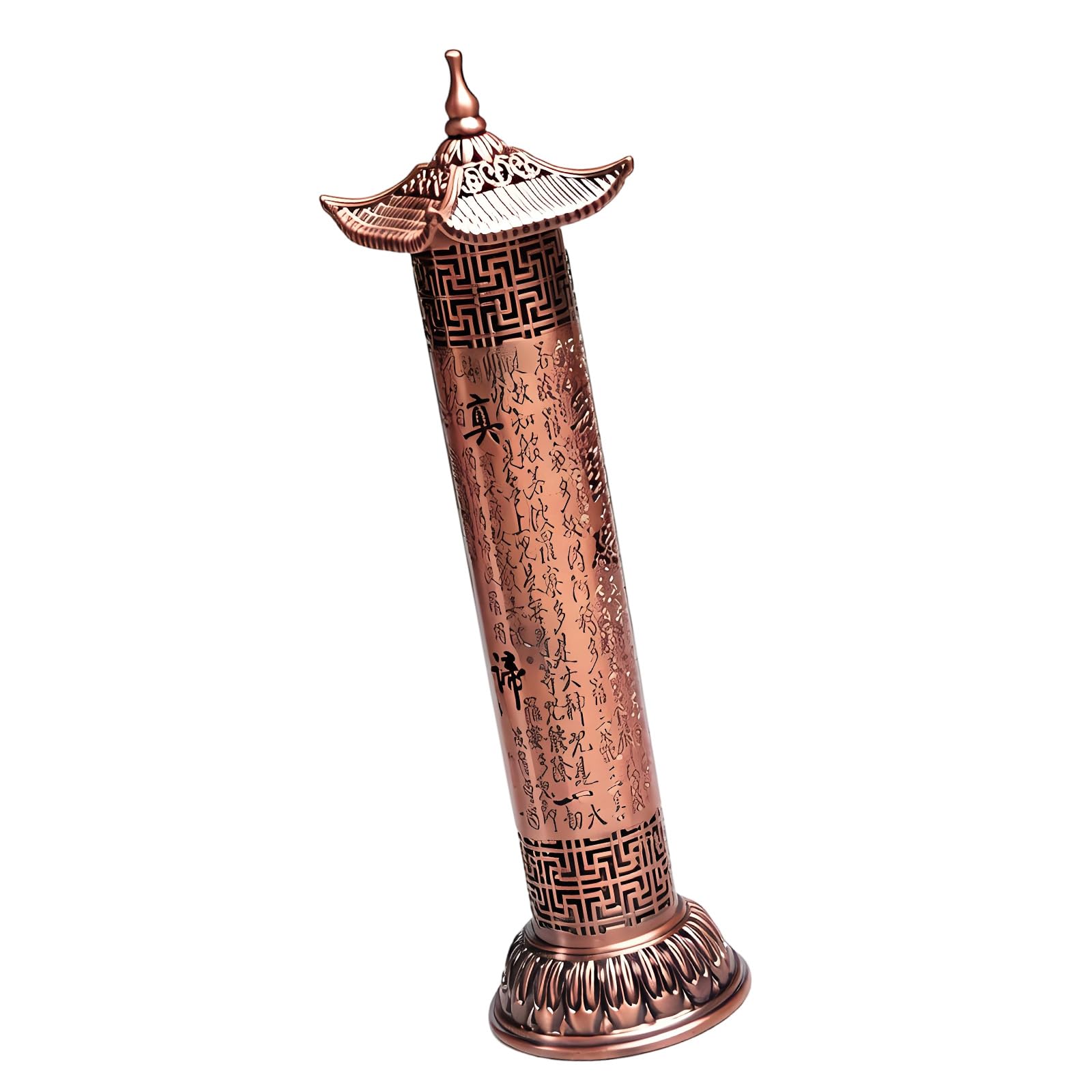 Vertical Hollow Incenses Burners Heart Sutras Carvings Alloy Cylinder Incenses Stick Holder Meditations Decors Censers Buddhist Scented Stove