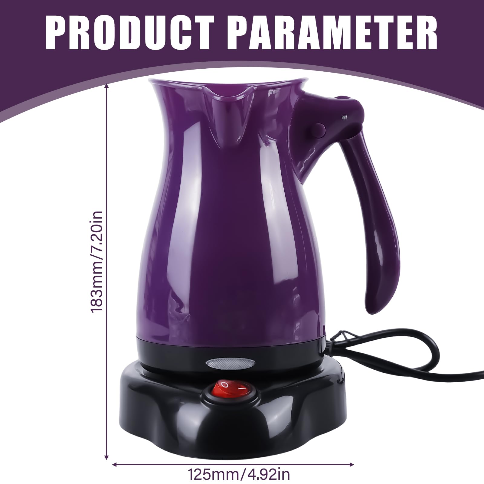 Elektrische Kaffeekanne, 500ML 500 W Elektrische Türkische Kaffeekanne, Elektrische Kaffeekocher, Türkische Kaffeekanne, Elektrische Kaffeekanne Für Zuhause,Büro,Mocca, Tee, Reisen