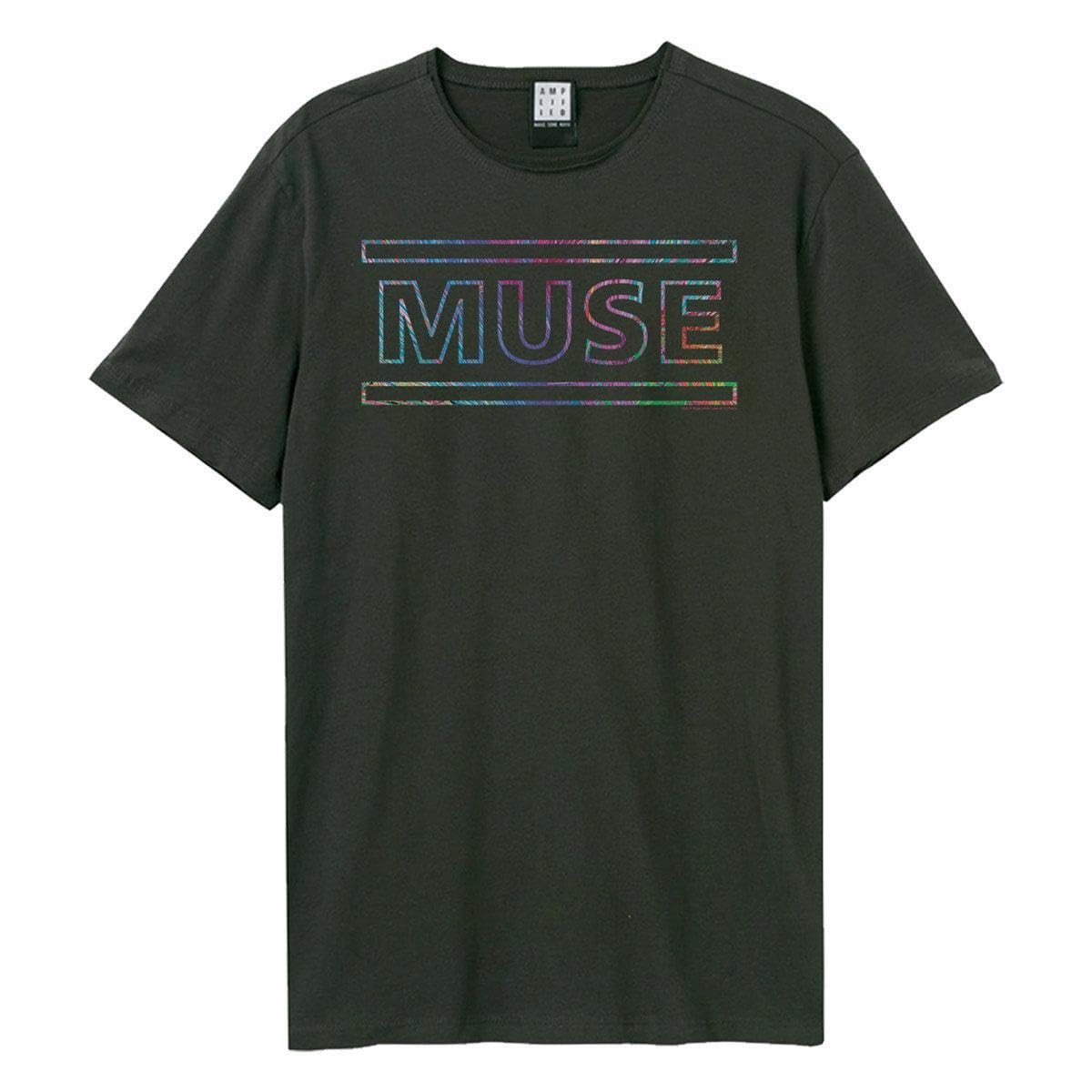 Amplified Muse Rainbow Logo T-Shirt Charcoal M