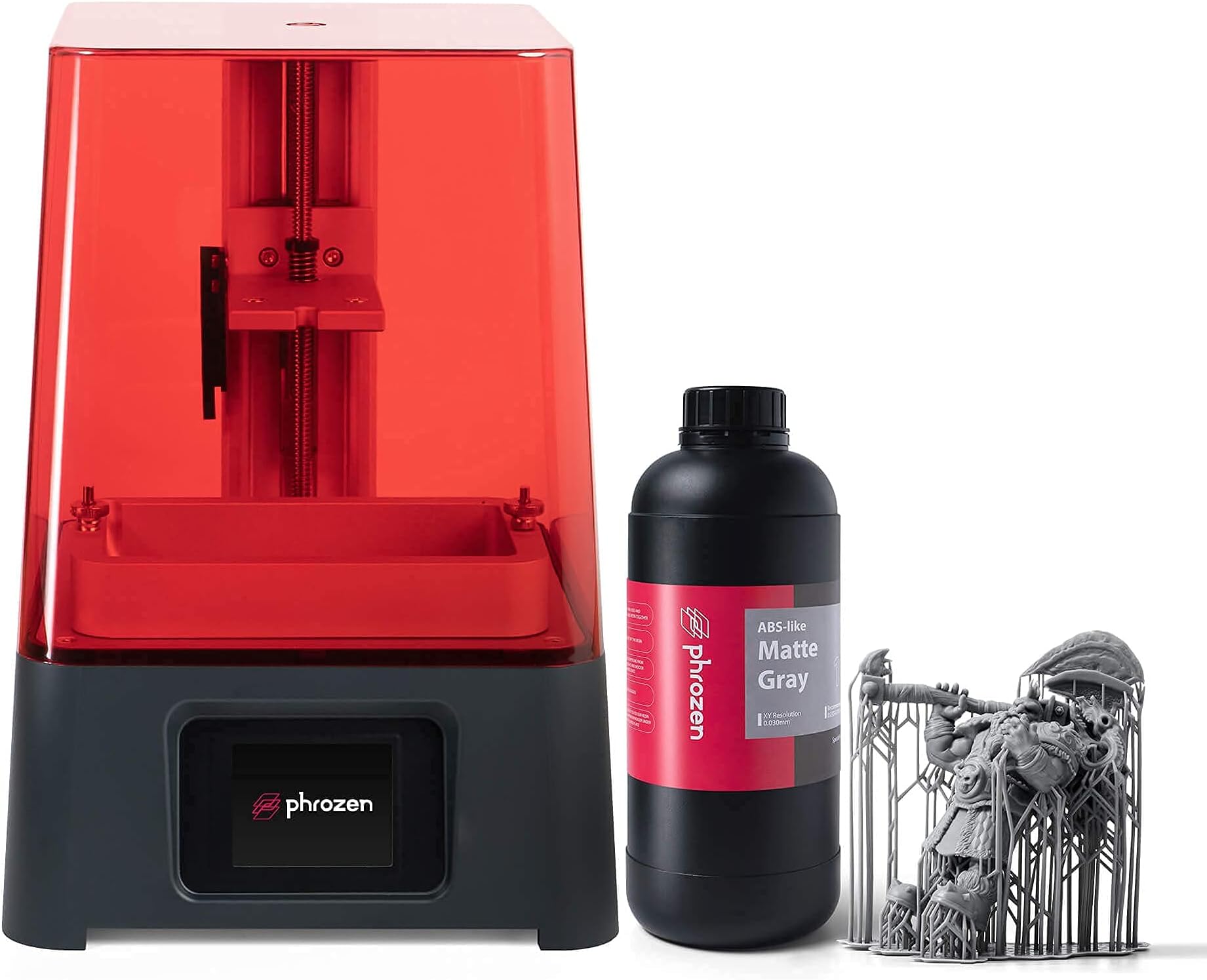 PHROZEN Sonic Mini Resin 3D Printer 5.5" Monochrome LCD with ParaLED Technology, UV Photocuring LCD Bundle with Phrozen 3D Printer ABS-Like Matte Gray Resin