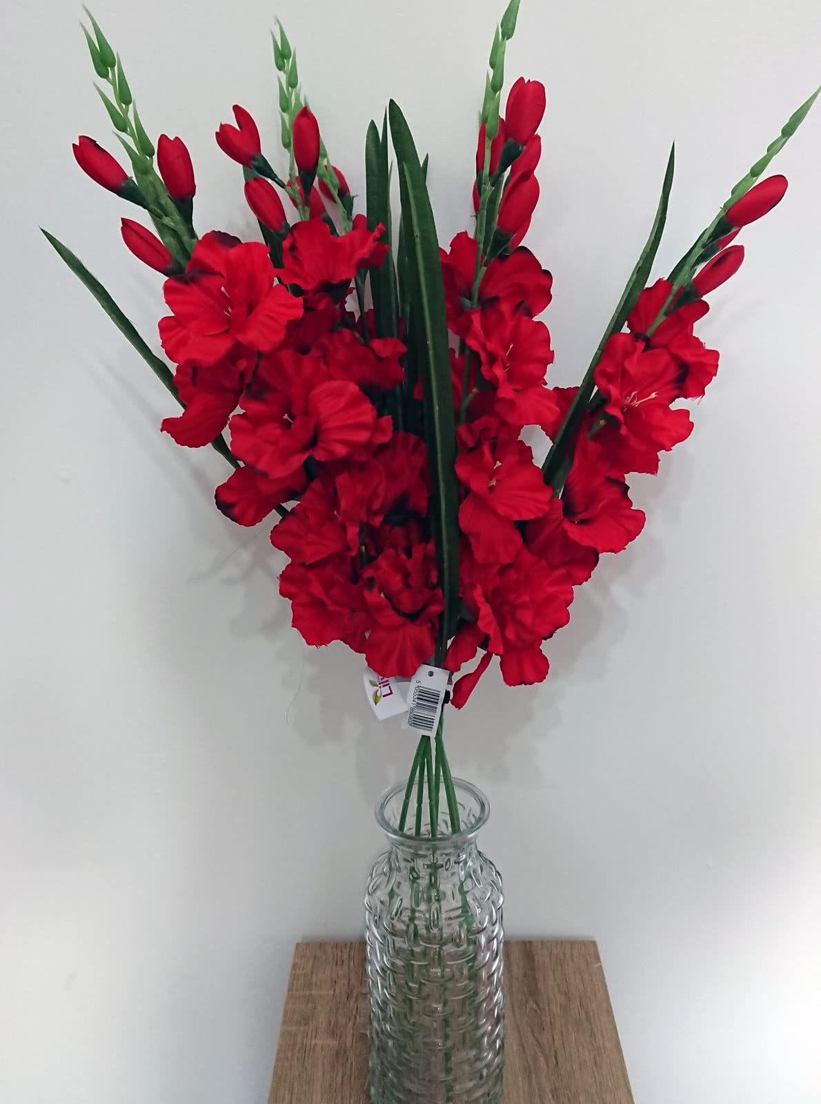 FSUK 6 x Artificial Gladioli Flower Stems - 75cm Long (Red)