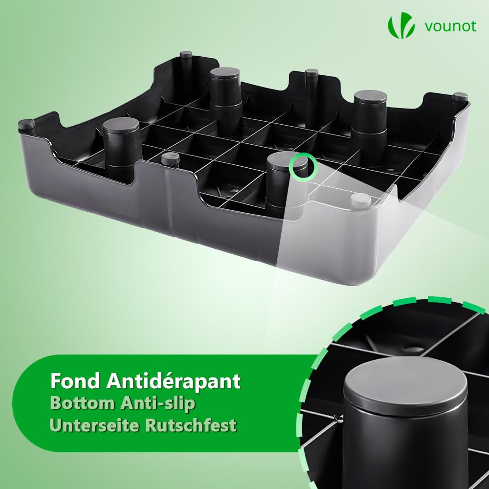 VOUNOT® Gradino Antiscivolo per Anziani, Aiuto Mobilità Portatile, Sgabello per Scale e Auto, Pedana Stabile e Sicura per Bagno e Letto, Piedini in Gomma e Superficie Antiscivolo, Resistente e Robusto