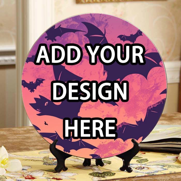 Japanese Temple 10-inch Ceramic Plate for Wall Display or Tabletop, with Stand & Hook DP-405139079