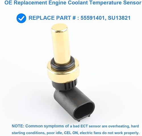 Miniatura 2 de Sensor de temperatura del refrigerante, sensor de temperatura ECT 55591401, SU13821 compatible con Buick Cadillac Chevy - 2011-2015 Cruze, 2013-2020