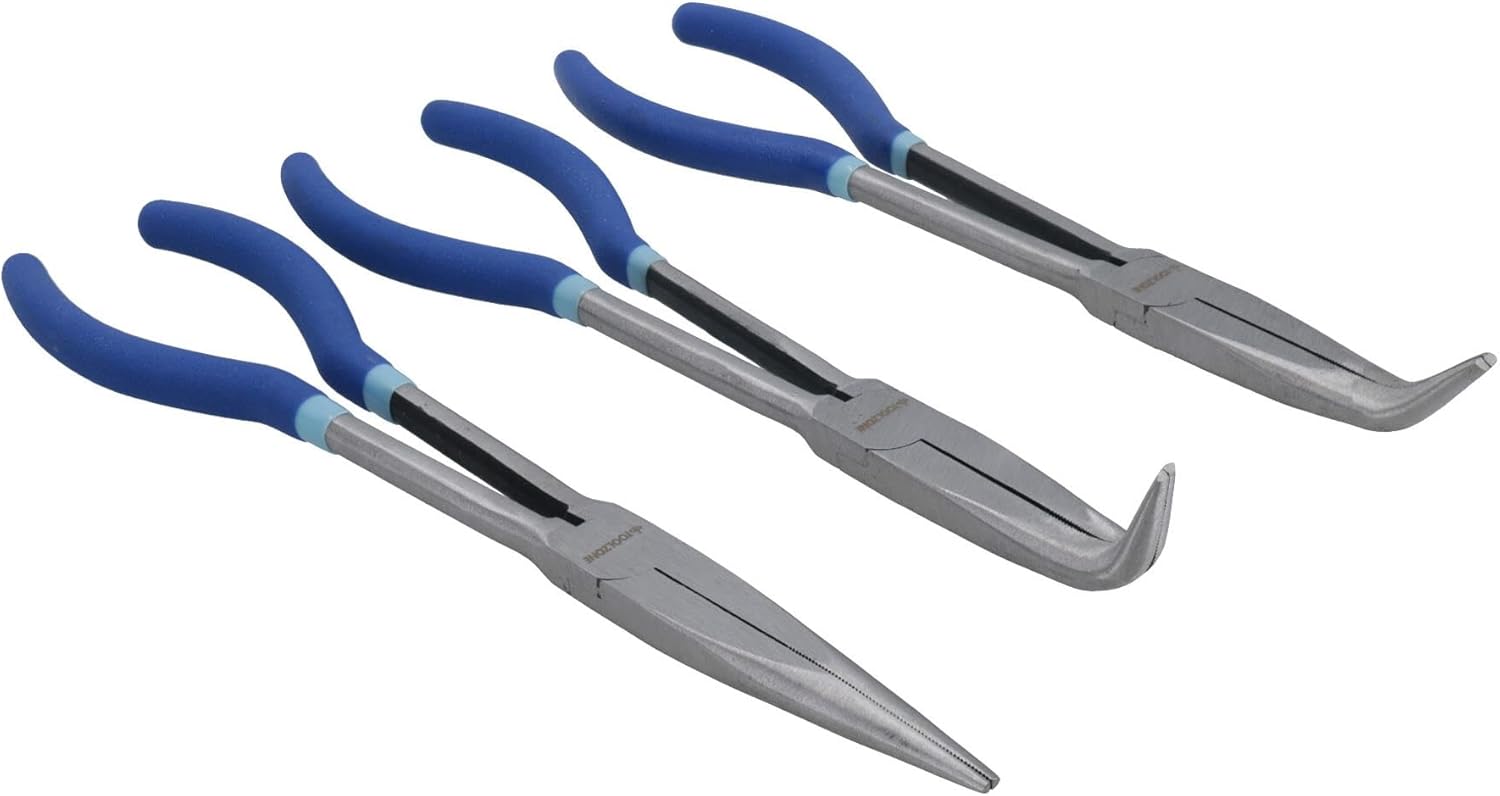 3pc 11" Long Nose Plier Straight / 45/90 Degree Pliers Set TE041