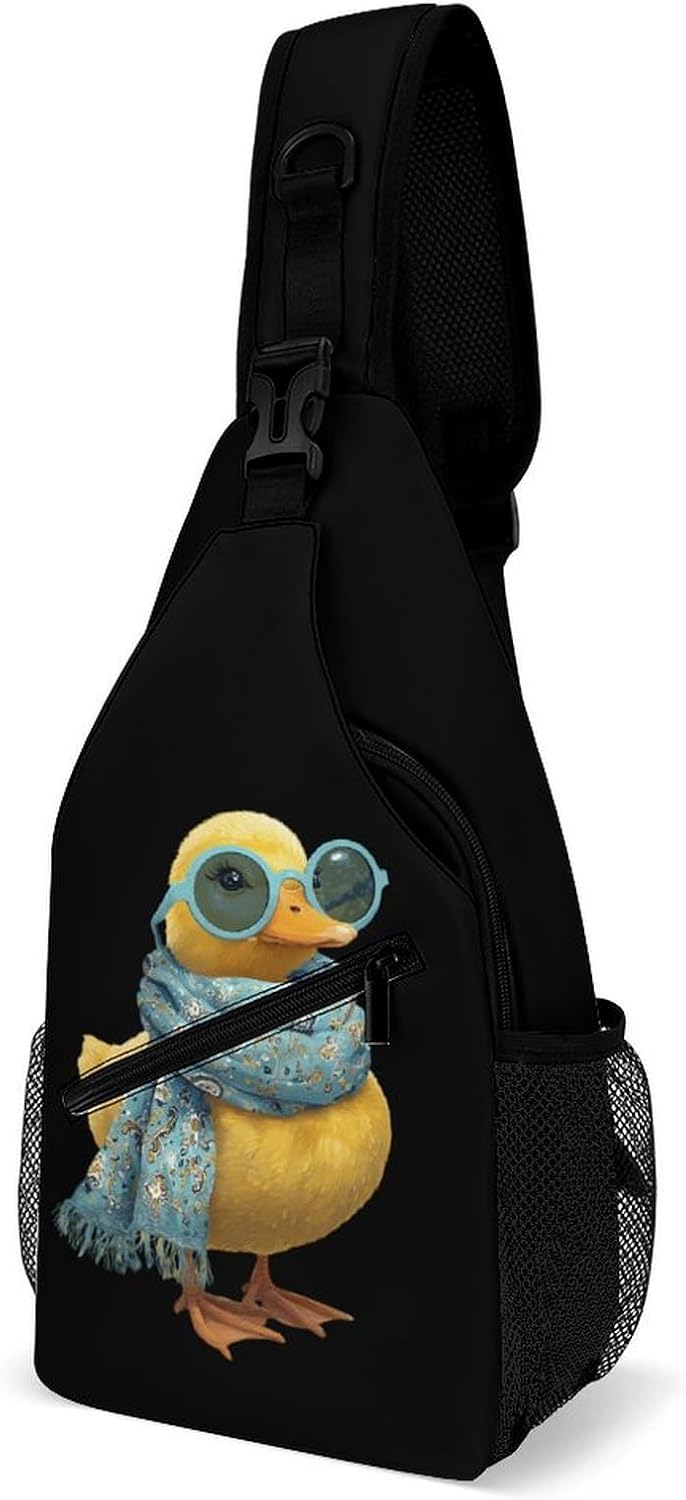 Duck Print Men Crossbody Sling Backpack Chest Bag | Travel Fanny Pack,Hiking Daypack,Print Shoulder Bags