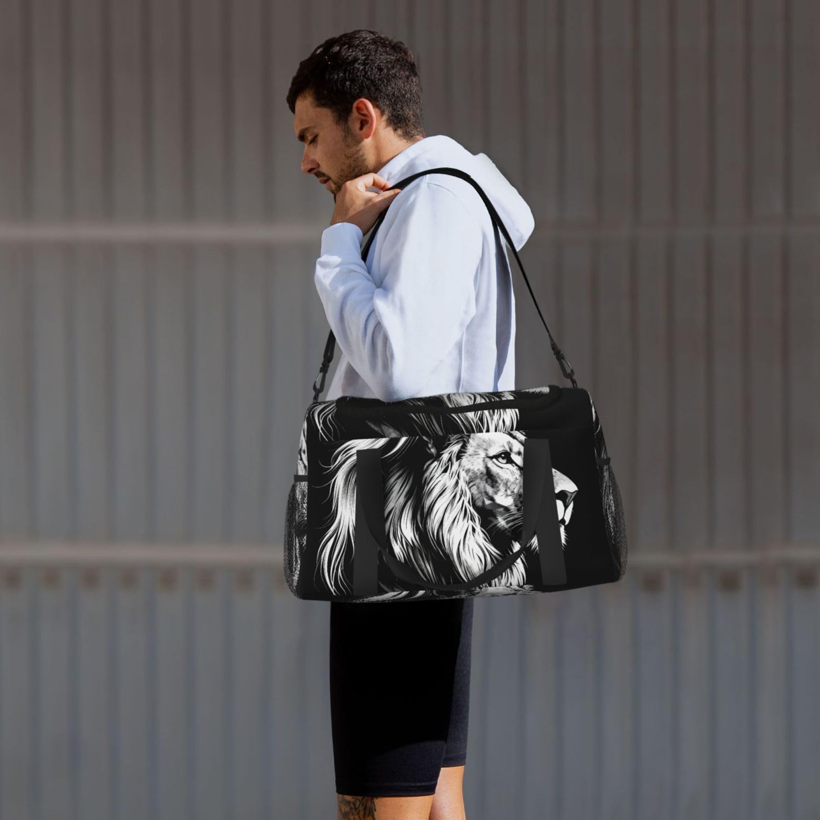 Lion Sketch wasserdichte Reisetasche, kompakt, für Sport, Fitnessstudio und Wochenende, für Damen und Herren