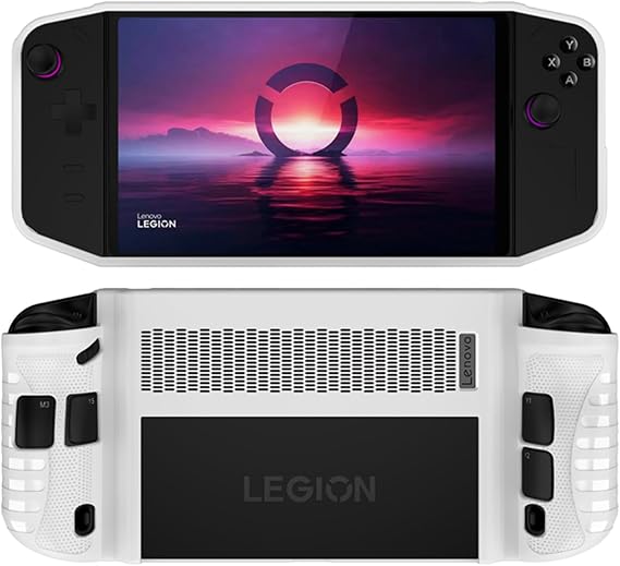 Protective Case Compatible with Legion Go Handheld Console,Soft Grip TPU Cover with Shock-Absorption,Anti-Scratch for Lenovo Legion GO 8.8 in(White)
