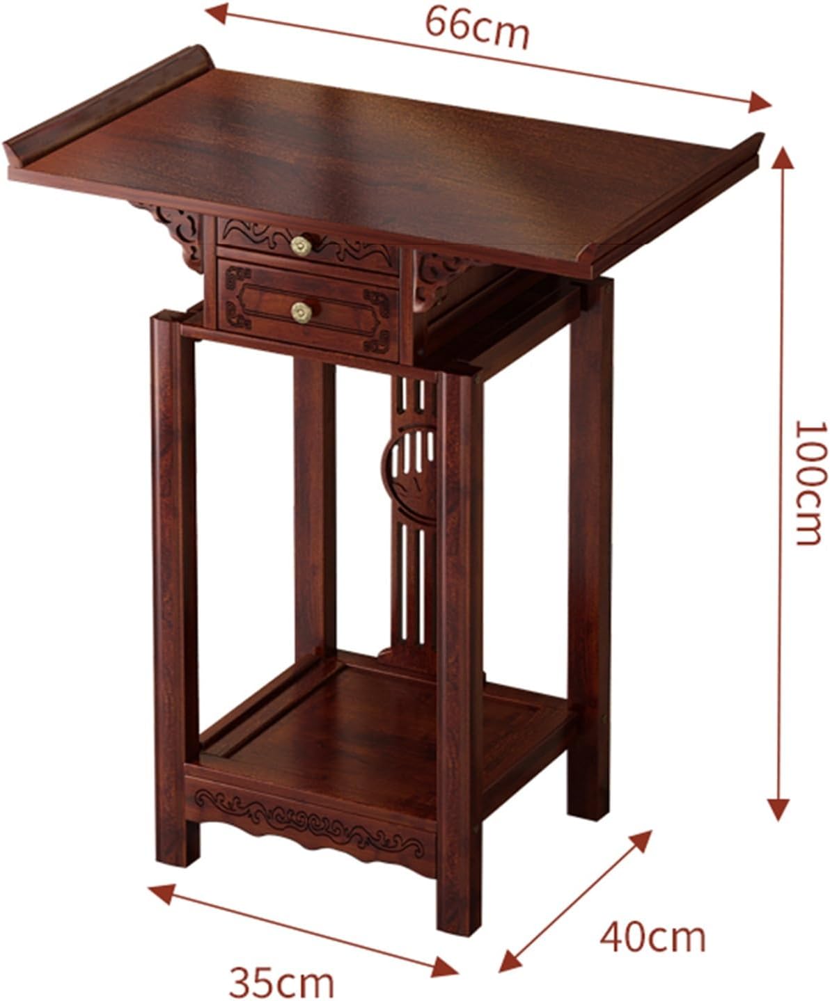 HARELA Buddha Altar Table, Meditation Altar with Drawer, Personal Shrine Stand, Day of The Dead Altar Stand, Chinese Cabinet Pedestal Offering Table, for Small Spaces(60cm/23.6in)