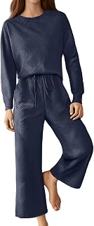 Conjunto informal de ocio en color sólido para mujer | Ropa deportiva estructurada con cordón para otoño e invierno Fitness Mujer Set