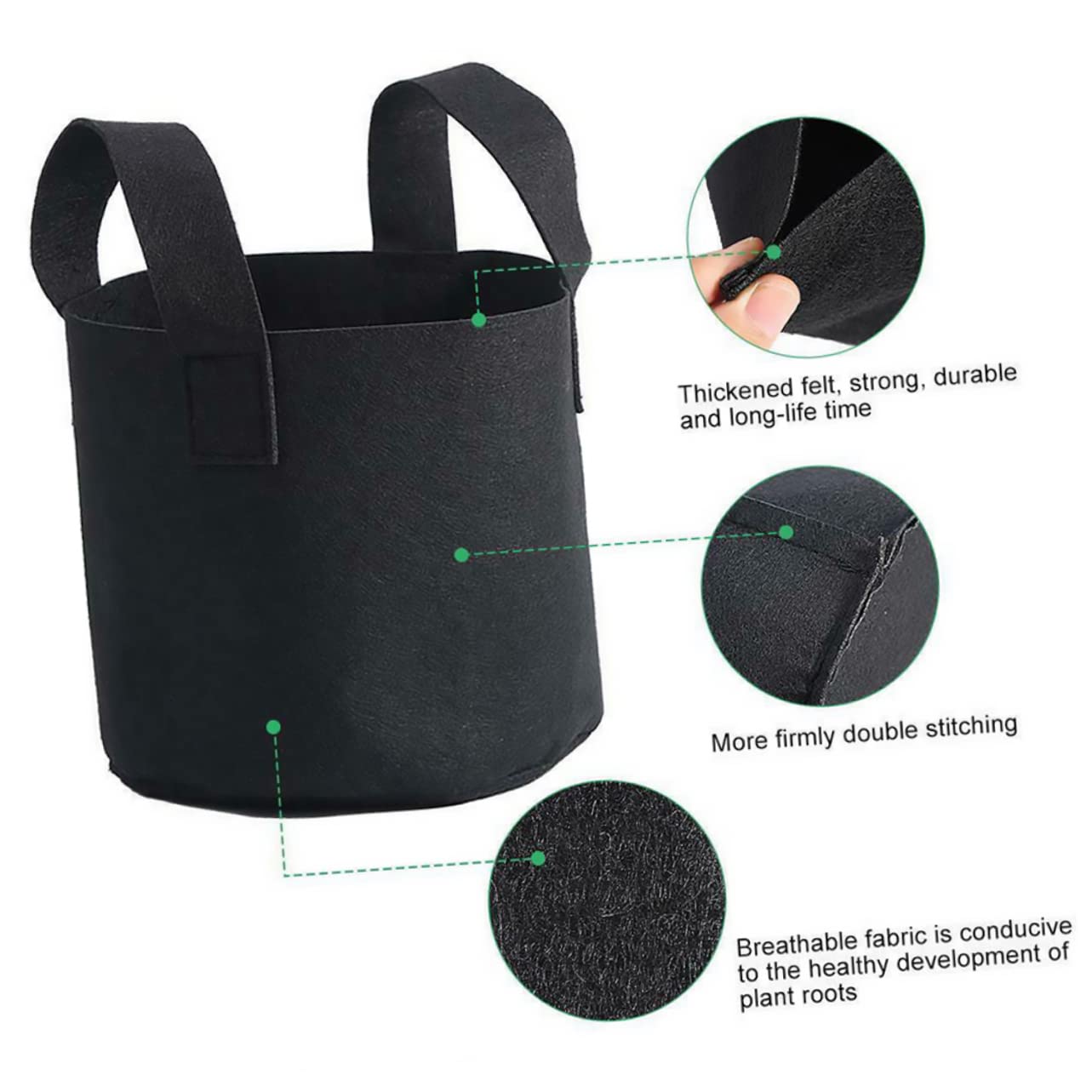 VANZACK 9 Piezas Bolsa de Fieltro para Plantar Bolsa en Crecimiento Bolsa de Cultivo de Fresas maceteros Verduras Bolsa de guardería Bolsa de Almacenamiento de Plantas Vegetal