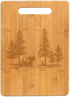 Bamboo Wood Cutting Board Bear In The Forest