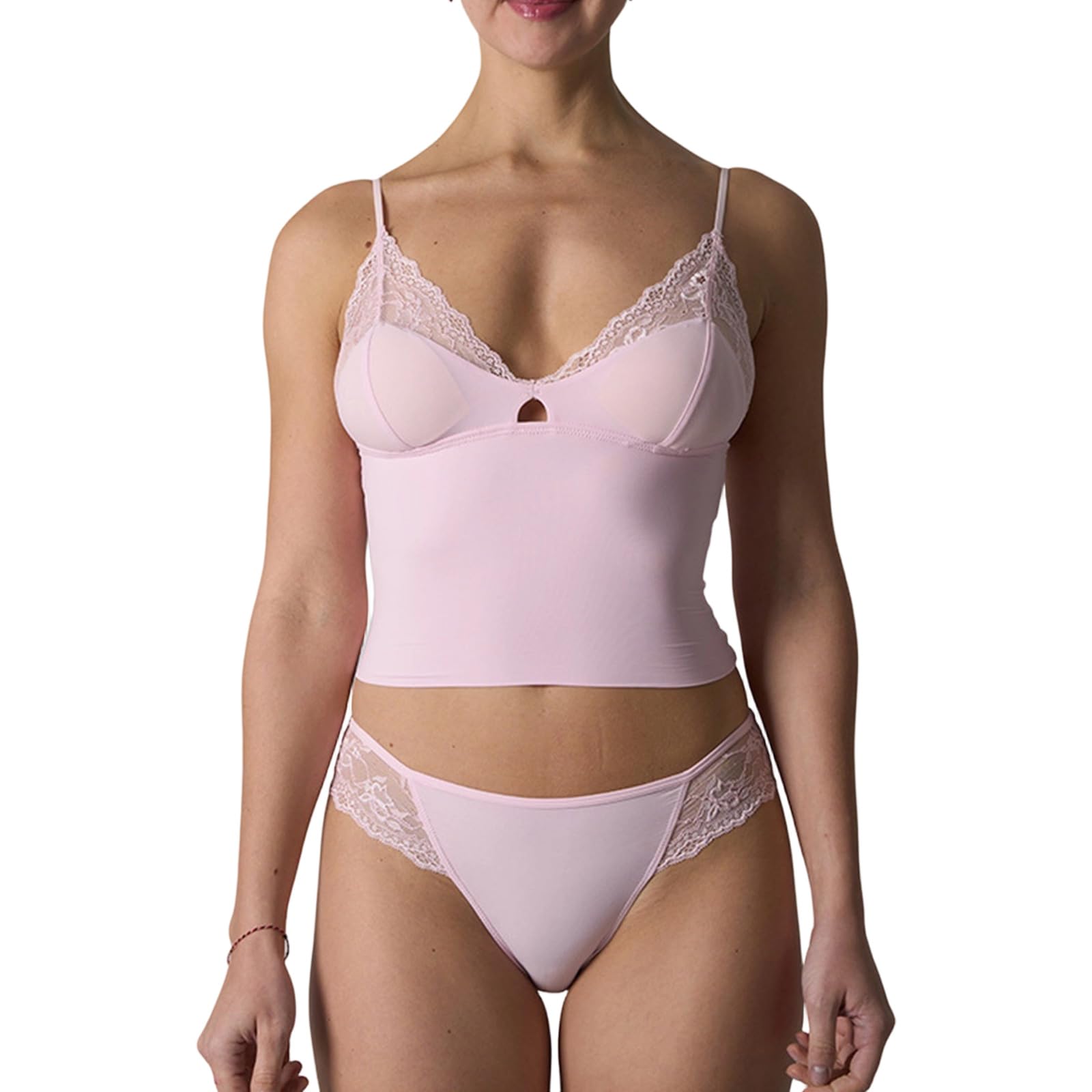 Pijama de encaje con cuello en V y pantalones cortos para mujer 7
