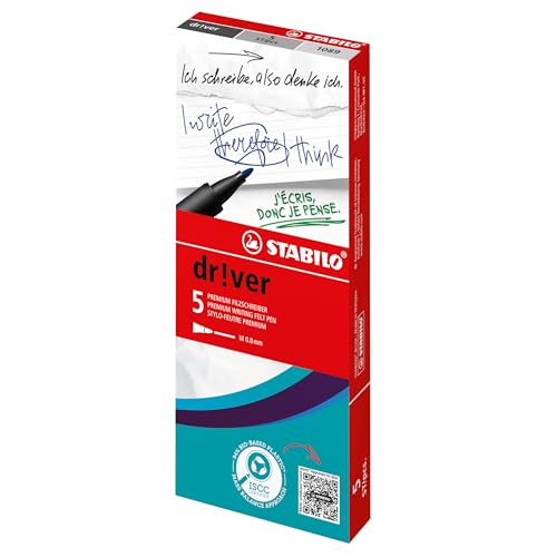 Stabilo Stylo feutre Driver medium 0.8 mm 5 pièces 5x - vue 10