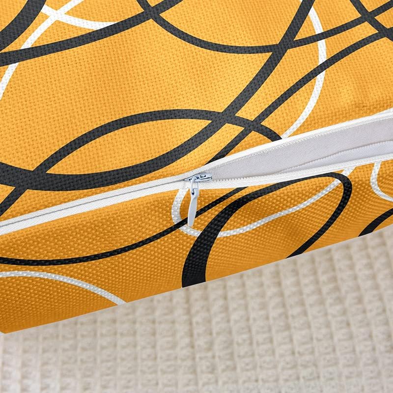 Miniatura 5 de Feelyou Juego de 2 fundas de cojín decorativas con diseño geométrico de rayas amarillas, grises y blancas, con diseño geométrico moderno a rayas, no