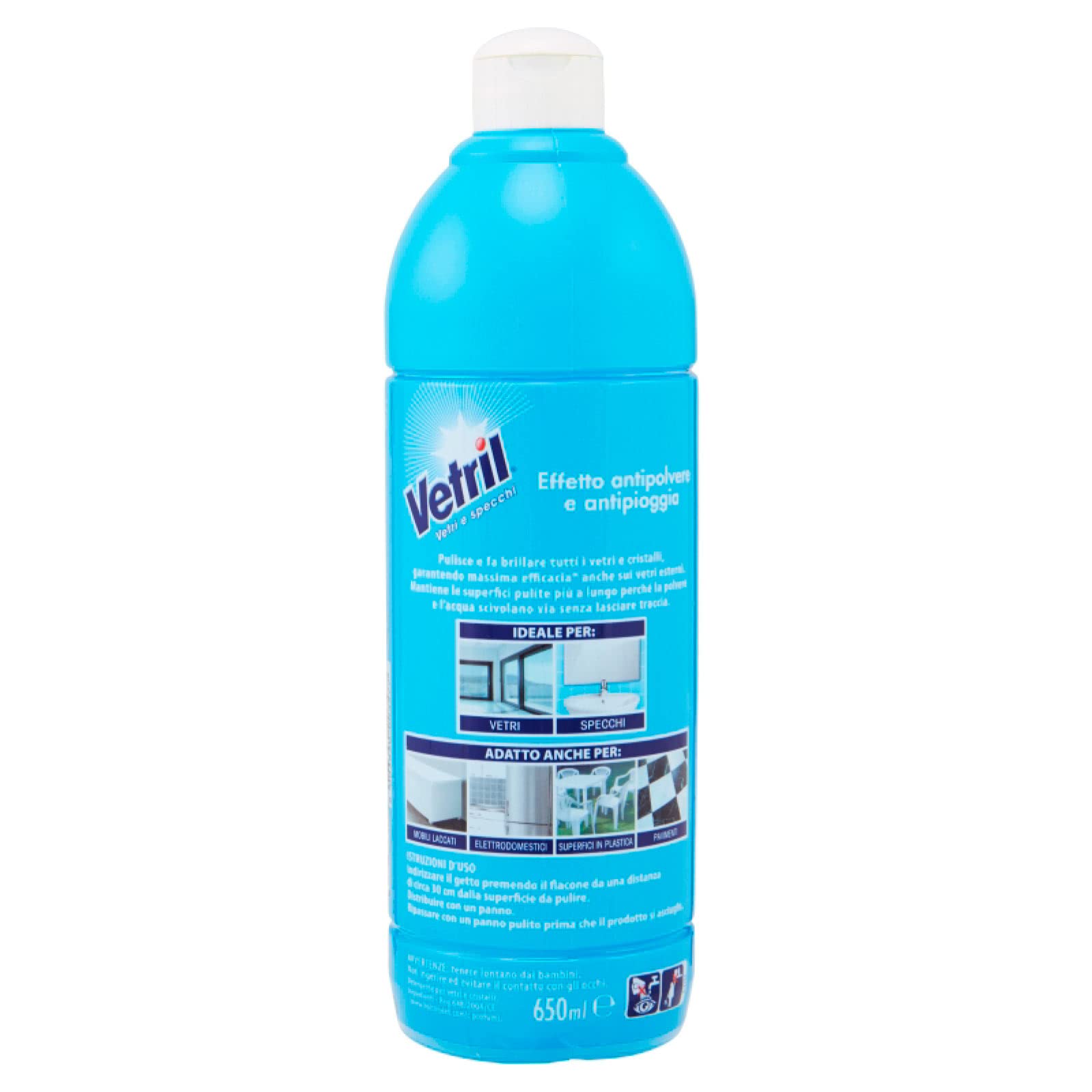Vetril Squeeze Detergente Vetri e Specchi Multisuperficie 650 ml x 4 Pezzi