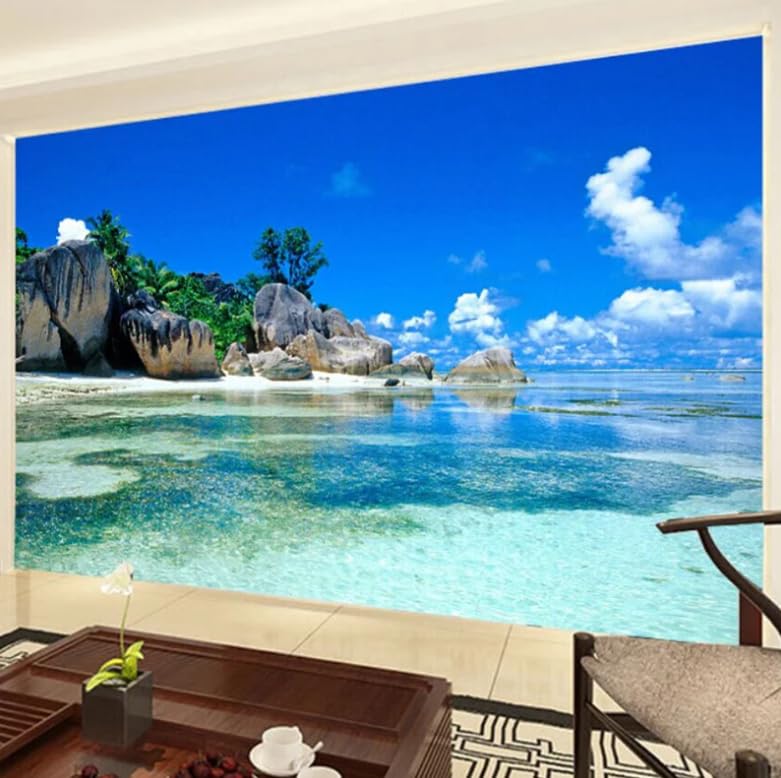 Papier peint océan XXL pour salon et chambre avec vue mer 3D