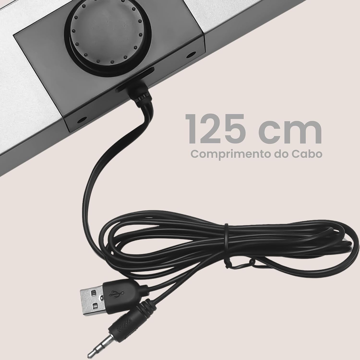 Caixa de Som - Soundbar Estéreo USB para PC Computador TV - Som Potente com Efeito Estéreo e Modo Auxiliar