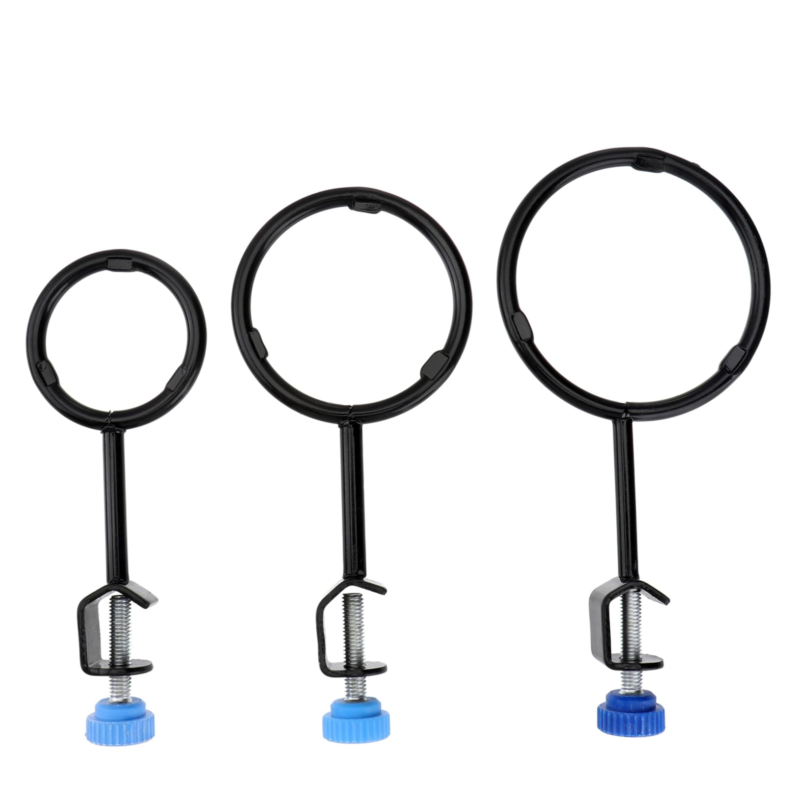 FUNOMOCYA 3pcs Iron Ring Laboratory Stand Laboratory Flasks Ring Tarnish Rings Black Peephole Laboratory Equipment Beaker Support Experiment Equipment Iron Support Rings Silver