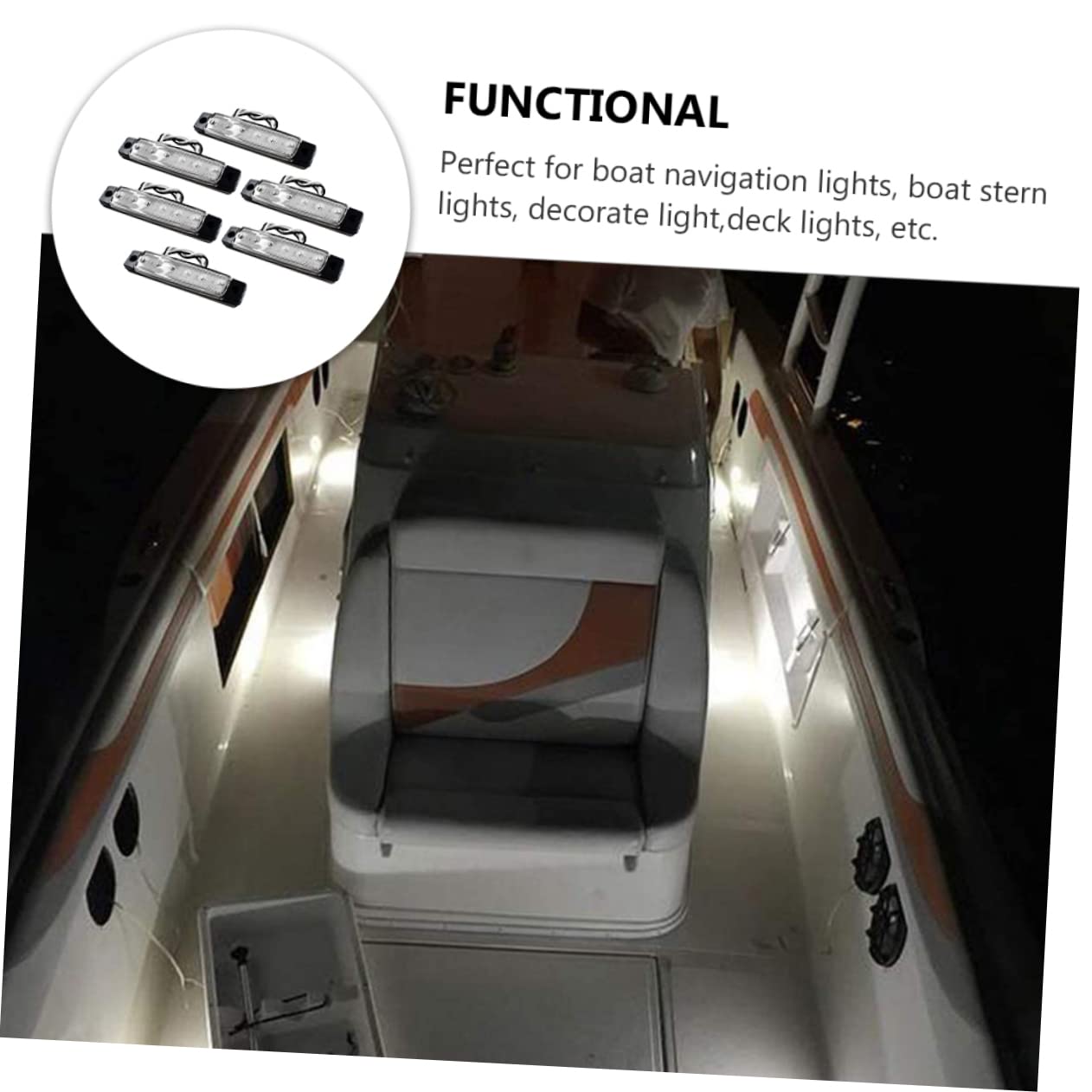 Sosoport 3 Set Di Luci Per Barche Marine Luci Di Poppa A Led Per Kayak Canoa Barca Da Pesca Yacht 6 Pezzi * 3
