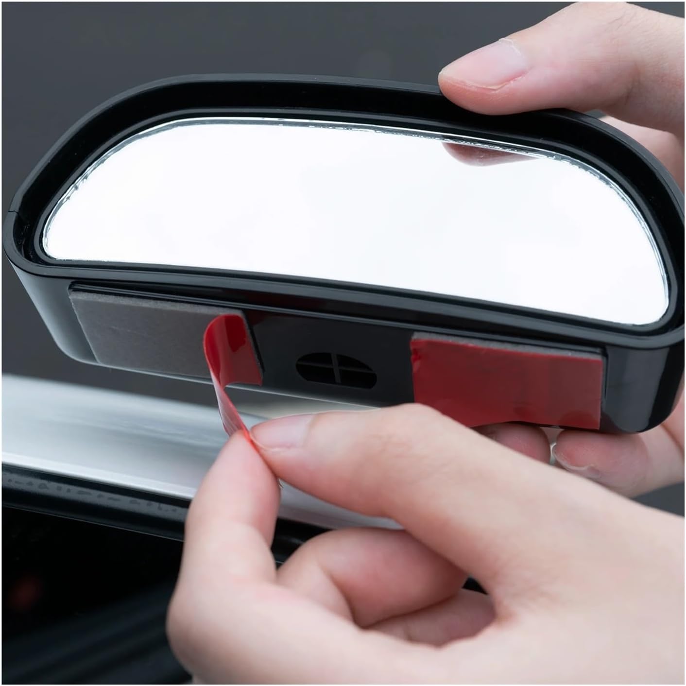 360 Degree Stick-On Blind Spot Mirror - Wide Angle Convex Rearview Auxiliary Mirror for Safe Parking and Driving(WHITE)