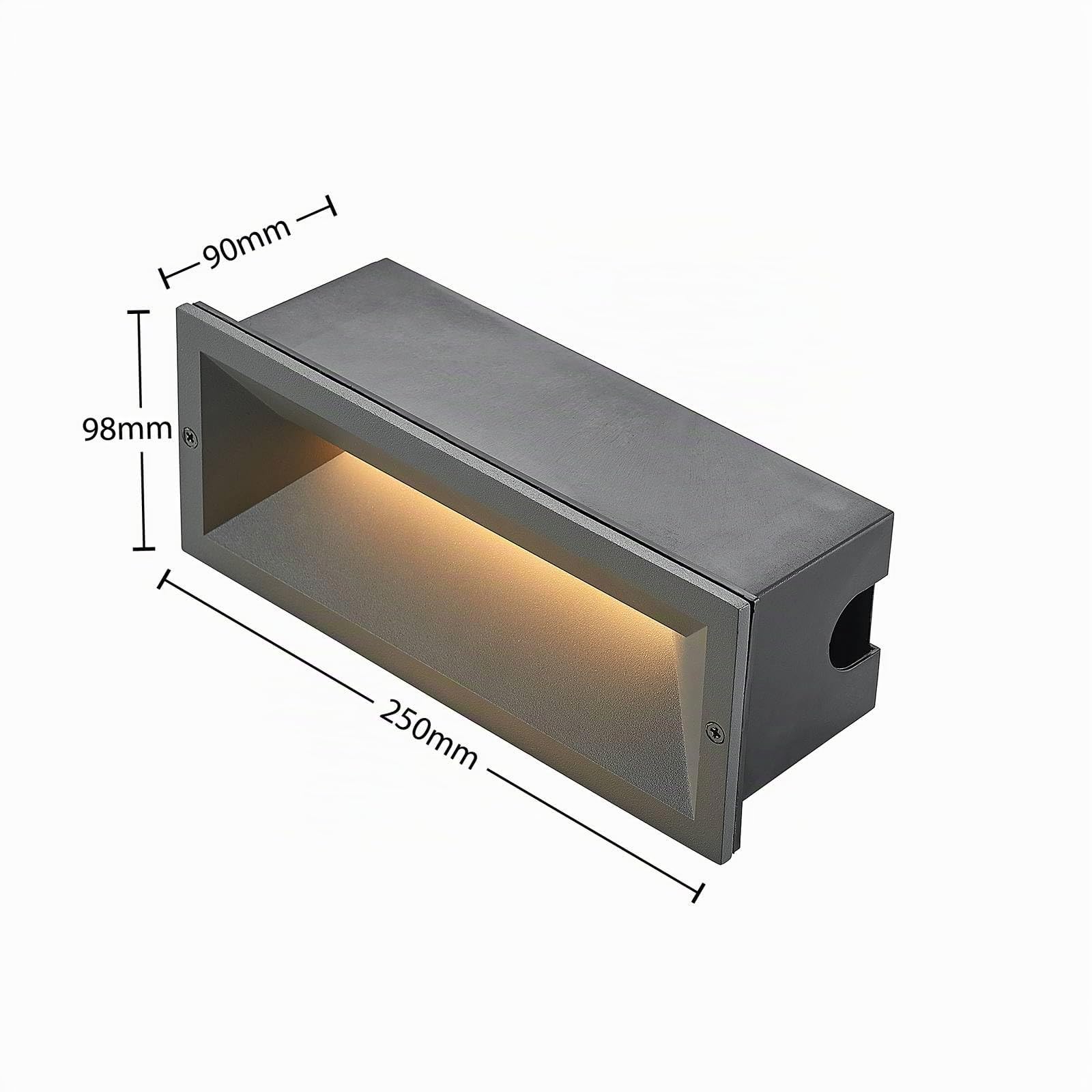 Lucande Bombillas LED iluminación de escaleras exterior en antracita, luz | foco empotrable de pared ip65 estanco al polvo y a chorros de agua, moderno, 2700 k blanco cálido para balcón, terraza