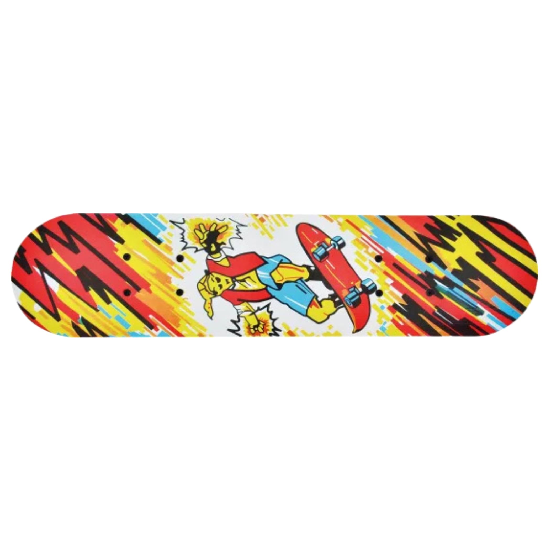 Junior Skateboard, 23 x 5.5 Inch Double Kick Skateboard for Beginners with Maple Deck, Boys & Girls, Multiple Designs (S12_Power Rider)